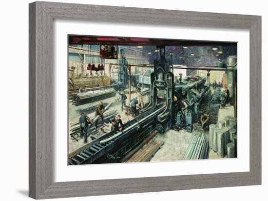 Reynolds Tubes- British Aircraft Industry- Feeding the Giants-Terence Cuneo-Framed Giclee Print