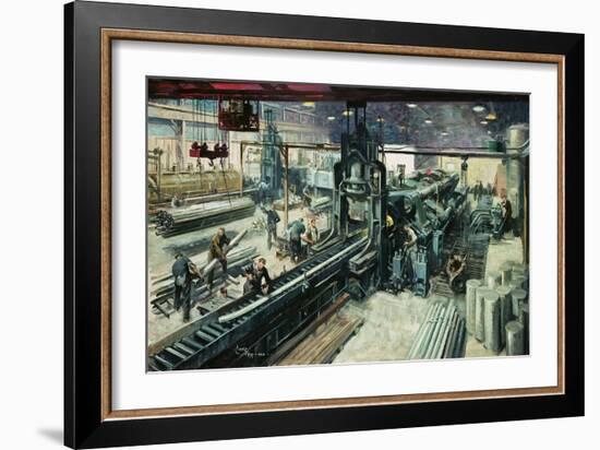 Reynolds Tubes- British Aircraft Industry- Feeding the Giants-Terence Cuneo-Framed Giclee Print