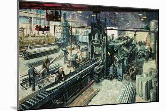 Reynolds Tubes- British Aircraft Industry- Feeding the Giants-Terence Cuneo-Mounted Giclee Print