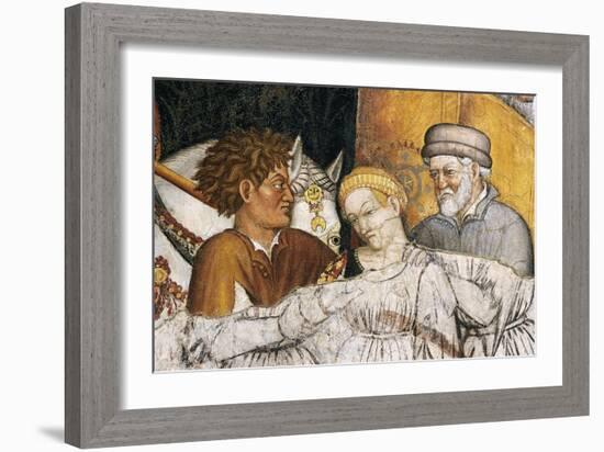 Rhea Silvia Between the Jailers, Detail from Fresco Cycle Stories of Romulus and Remus-Gentile da Fabriano-Framed Giclee Print