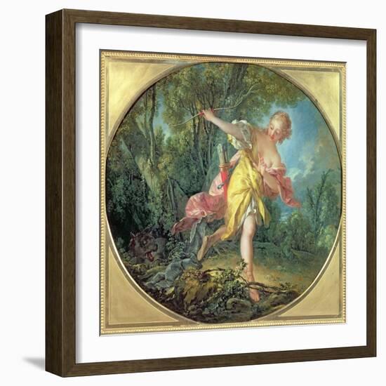 Rhea Sylvia Fleeing from the Wolf, 1756-Francois Boucher-Framed Giclee Print