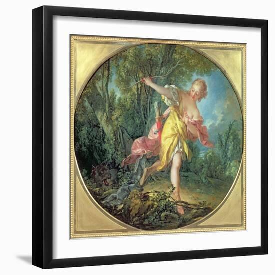 Rhea Sylvia Fleeing from the Wolf, 1756-Francois Boucher-Framed Giclee Print