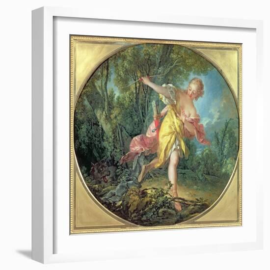 Rhea Sylvia Fleeing from the Wolf, 1756-Francois Boucher-Framed Giclee Print