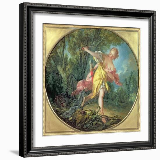 Rhea Sylvia Fleeing from the Wolf, 1756-Francois Boucher-Framed Giclee Print