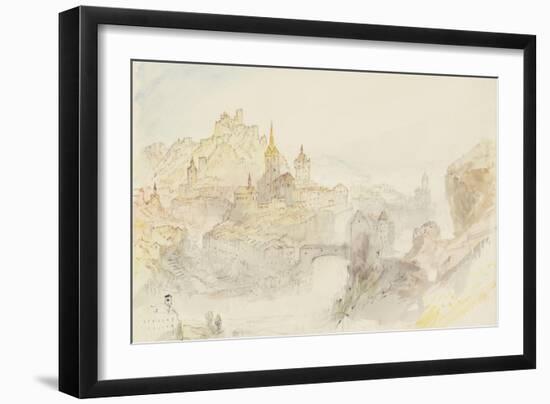 Rheinfelden Sketchbook [Finberg Cccxlix], Baden from the South-East-J. M. W. Turner-Framed Giclee Print