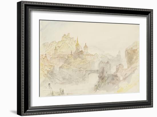 Rheinfelden Sketchbook [Finberg Cccxlix], Baden from the South-East-J. M. W. Turner-Framed Giclee Print