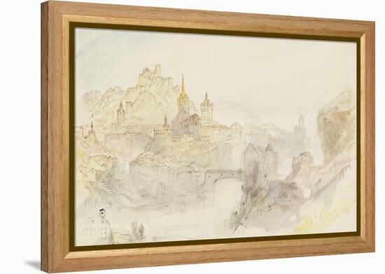 Rheinfelden Sketchbook [Finberg Cccxlix], Baden from the South-East-J. M. W. Turner-Framed Premier Image Canvas