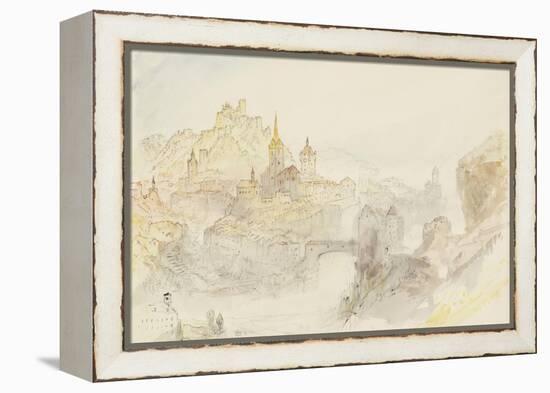 Rheinfelden Sketchbook [Finberg Cccxlix], Baden from the South-East-J. M. W. Turner-Framed Premier Image Canvas