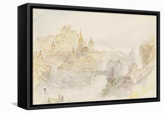 Rheinfelden Sketchbook [Finberg Cccxlix], Baden from the South-East-J. M. W. Turner-Framed Premier Image Canvas