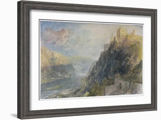 Rheinfels Looking to Katz and Gourhausen, 1817 (W/C and Gouache on Paper)-J. M. W. Turner-Framed Giclee Print