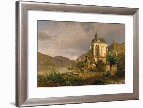 Rhine Landscape with Werner Chapel Near Oberwesel-Johann G Pulian-Framed Giclee Print