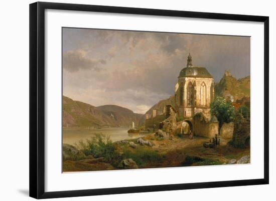 Rhine Landscape with Werner Chapel Near Oberwesel-Johann G Pulian-Framed Giclee Print