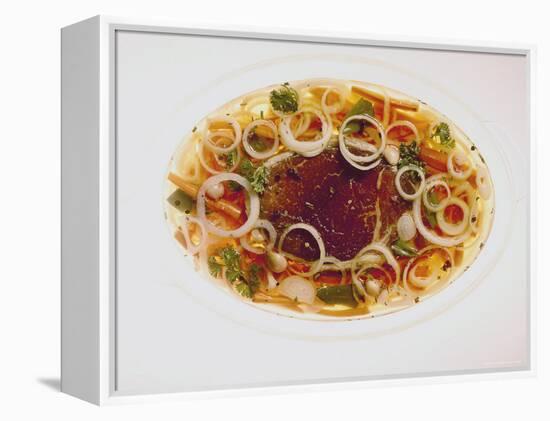 Rhineland Sauerbraten Soaking in Marinade of Vinegar and Onions-John Dominis-Framed Premier Image Canvas