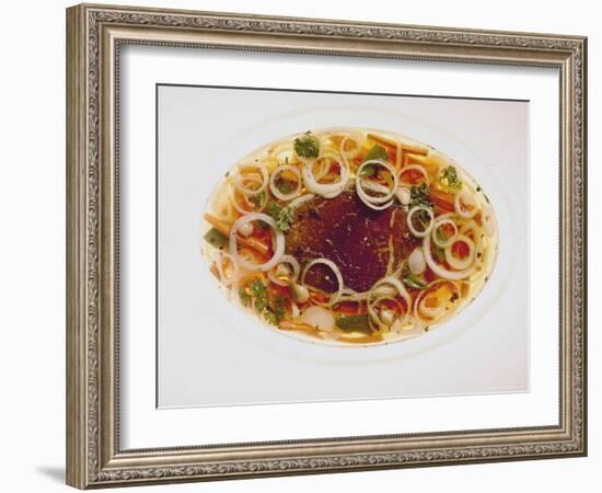 Rhineland Sauerbraten Soaking in Marinade of Vinegar and Onions-John Dominis-Framed Photographic Print