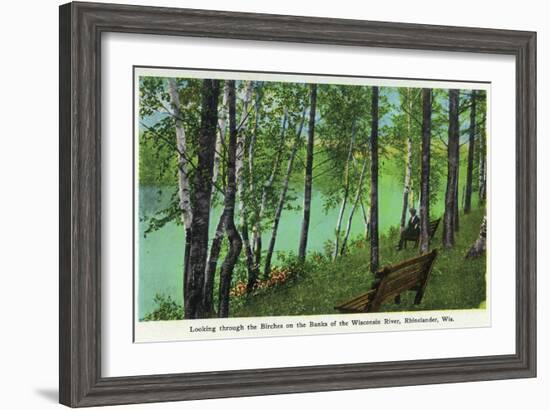 Rhinelander, Wisconsin - Wisconsin River Banks Scene-Lantern Press-Framed Art Print