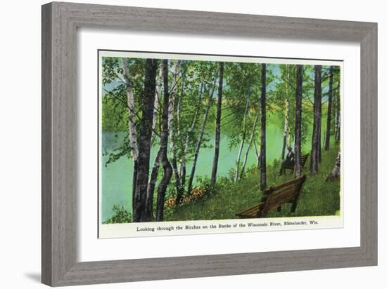 Rhinelander, Wisconsin - Wisconsin River Banks Scene-Lantern Press-Framed Art Print