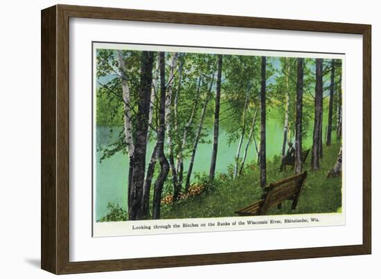 Rhinelander, Wisconsin - Wisconsin River Banks Scene-Lantern Press-Framed Art Print