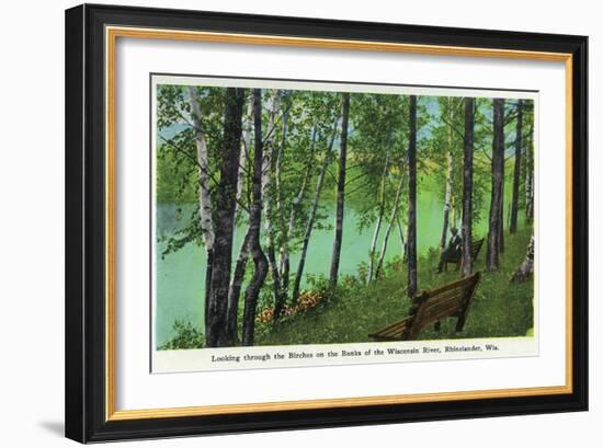 Rhinelander, Wisconsin - Wisconsin River Banks Scene-Lantern Press-Framed Art Print