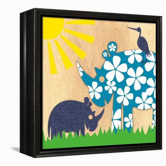 Rhino Family-Z Studio-Framed Stretched Canvas