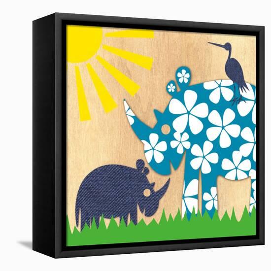 Rhino Family-Z Studio-Framed Stretched Canvas
