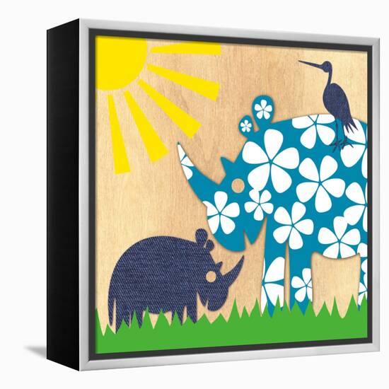 Rhino Family-Z Studio-Framed Stretched Canvas