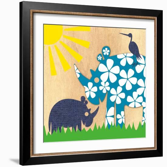 Rhino Family-Z Studio-Framed Art Print