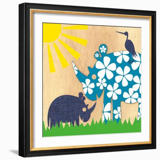 Rhino Family-Z Studio-Framed Art Print