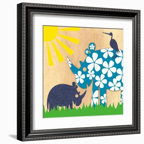 Rhino Family-Z Studio-Framed Art Print