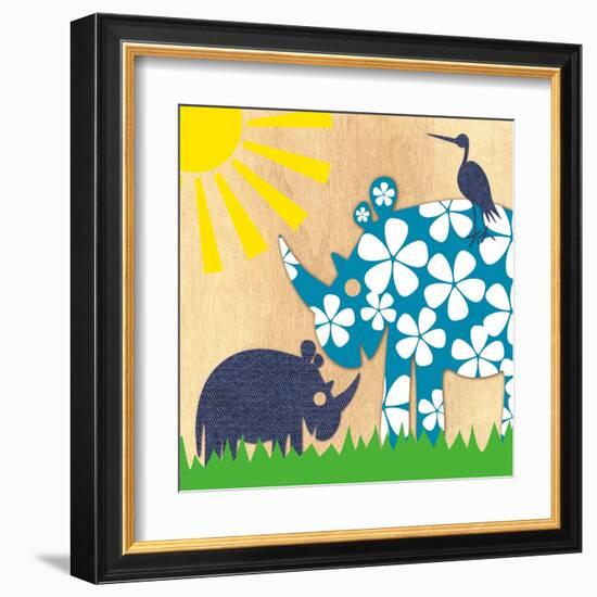 Rhino Family-Z Studio-Framed Art Print