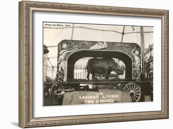 Rhino in Circus Wagon, 1915-null-Framed Art Print