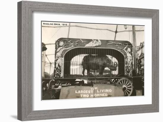 Rhino in Circus Wagon, 1915-null-Framed Art Print