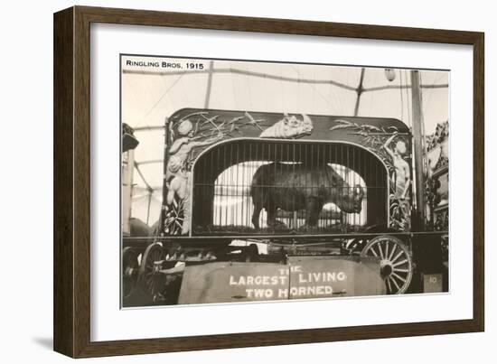 Rhino in Circus Wagon, 1915-null-Framed Art Print