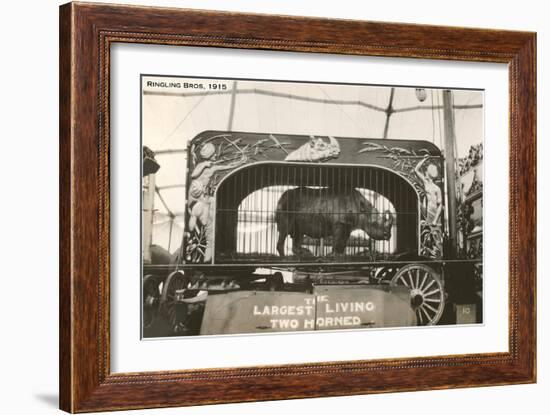 Rhino in Circus Wagon, 1915-null-Framed Art Print