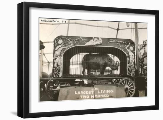 Rhino in Circus Wagon, 1915-null-Framed Art Print