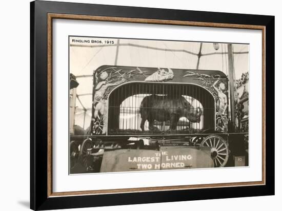 Rhino in Circus Wagon, 1915-null-Framed Art Print