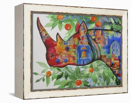 Rhino in Marrakech-Oxana Zaika-Framed Premier Image Canvas