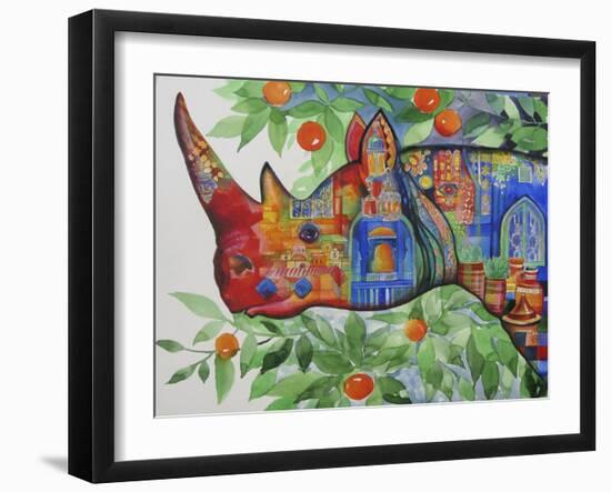 Rhino in Marrakech-Oxana Zaika-Framed Giclee Print