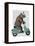 Rhino on Moped-Fab Funky-Framed Stretched Canvas