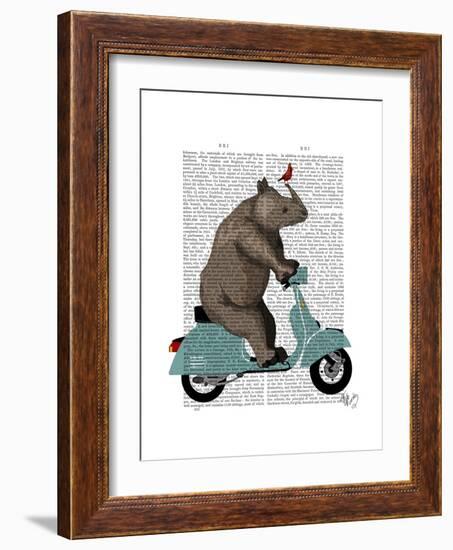 Rhino on Moped-Fab Funky-Framed Premium Giclee Print