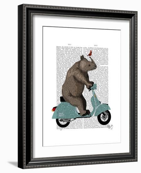 Rhino on Moped-Fab Funky-Framed Premium Giclee Print