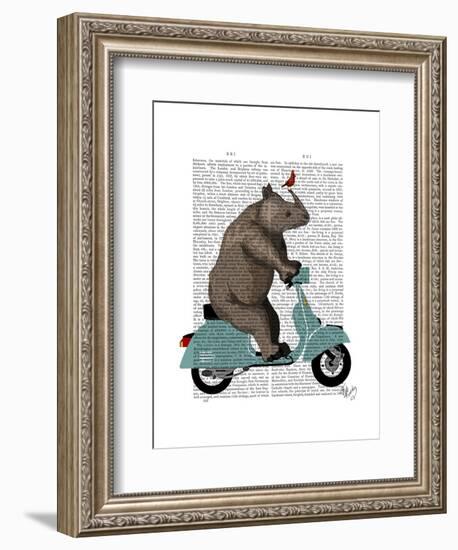 Rhino on Moped-Fab Funky-Framed Art Print