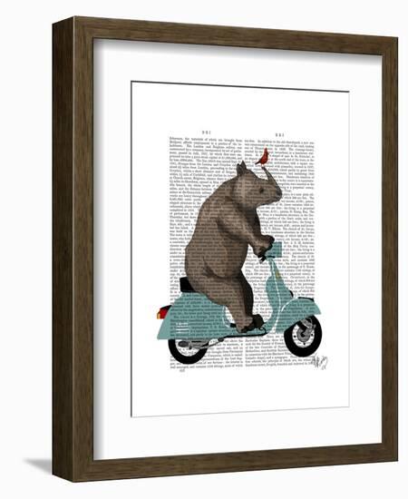 Rhino on Moped-Fab Funky-Framed Art Print