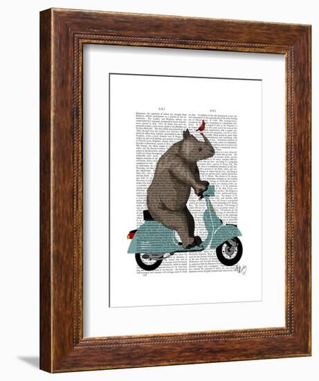 Rhino on Moped-Fab Funky-Framed Art Print