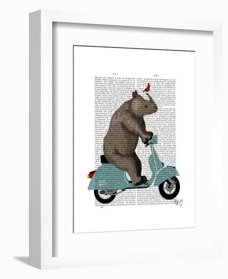 Rhino on Moped-Fab Funky-Framed Art Print