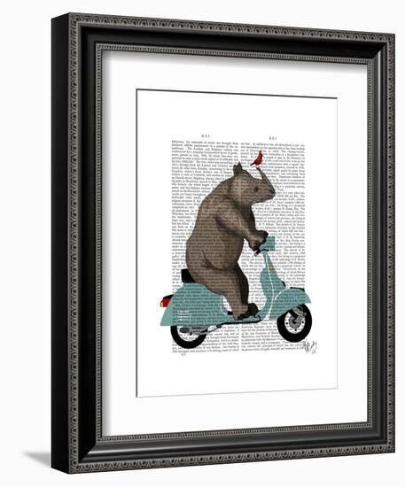 Rhino on Moped-Fab Funky-Framed Art Print