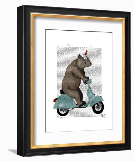 Rhino on Moped-Fab Funky-Framed Art Print