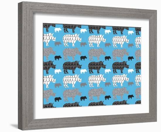 Rhino Safari-Joanne Paynter Design-Framed Giclee Print