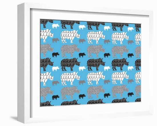 Rhino Safari-Joanne Paynter Design-Framed Giclee Print