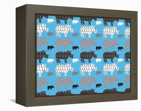 Rhino Safari-Joanne Paynter Design-Framed Premier Image Canvas