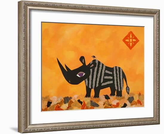 Rhino with Summer Sky-Casey Craig-Framed Art Print